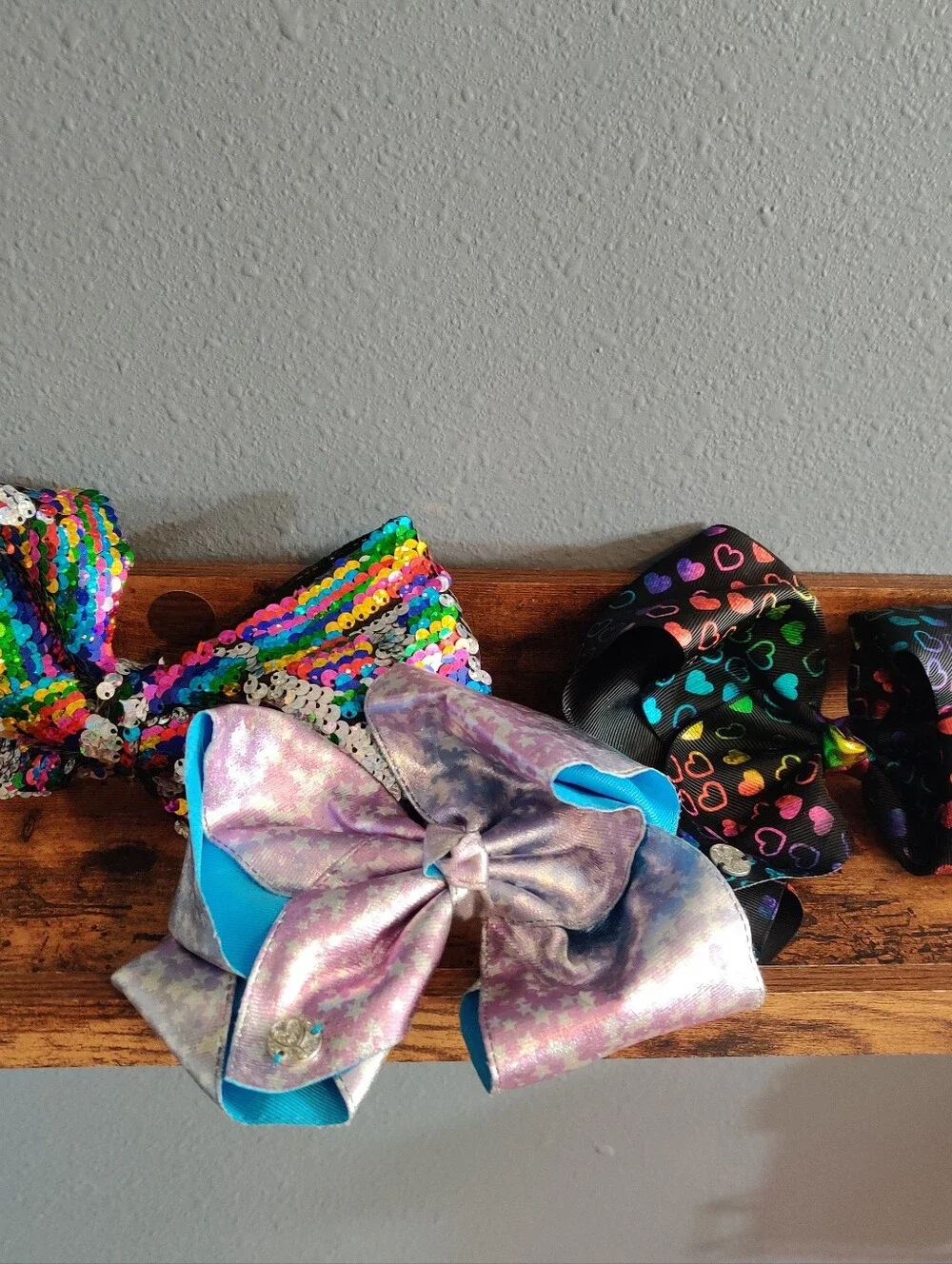 JoJo Siwa Hair Bows Lot Of 6 Multicor Set Accessories Rainbow Sequin Girl Clips